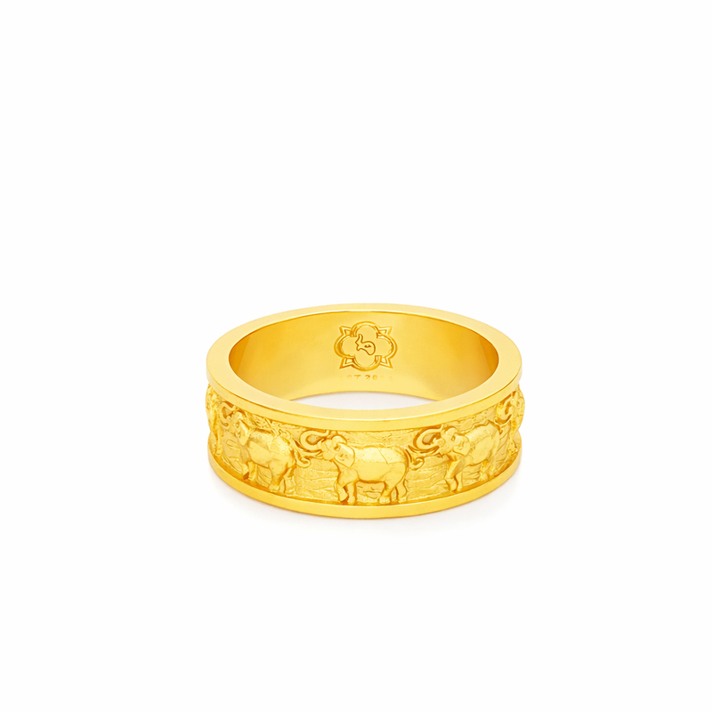 Gold Elephant Relief Band 71120