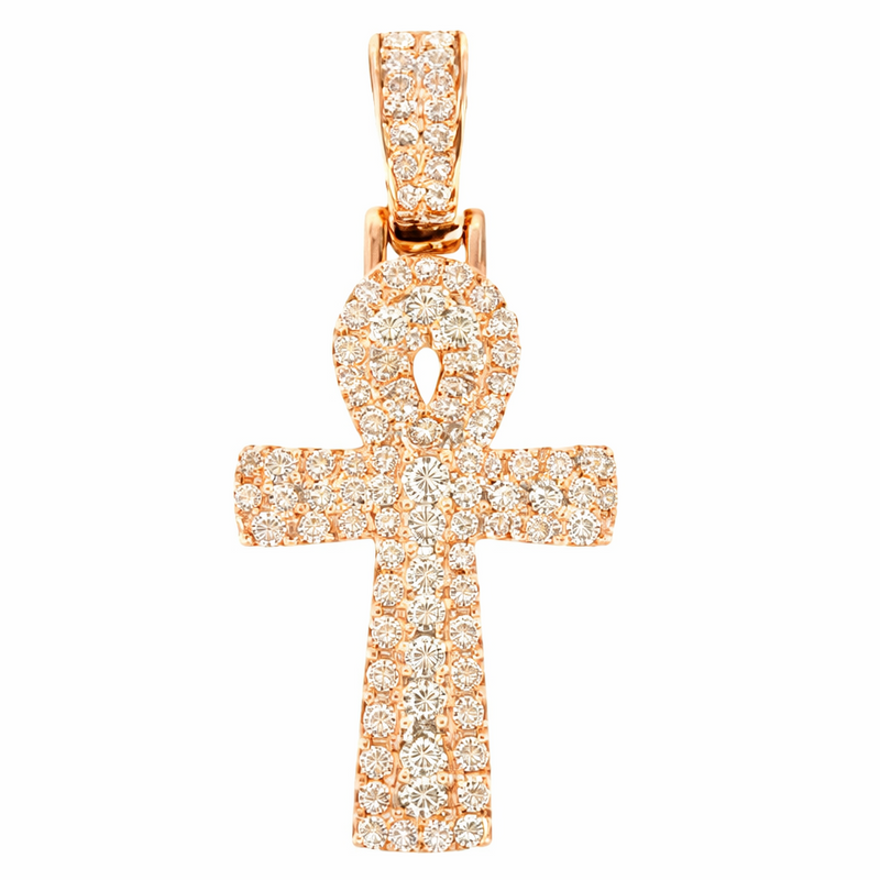14K Gold Diamond Ankh Cross 65849 | TraxNYC