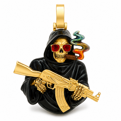 Grim Reaper AK-47 Skull Pendant 71368