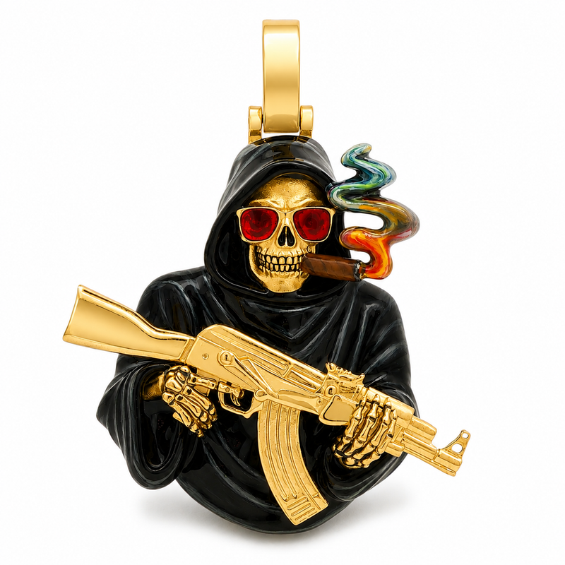 Grim Reaper AK-47 Skull Pendant 71368