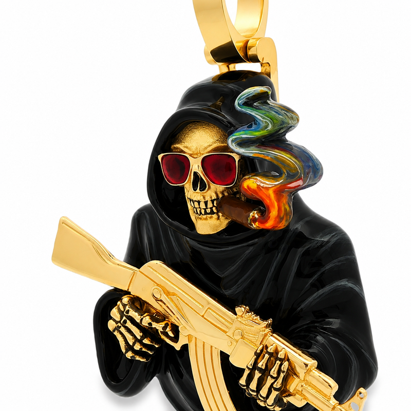 Grim Reaper AK-47 Skull Pendant 71368
