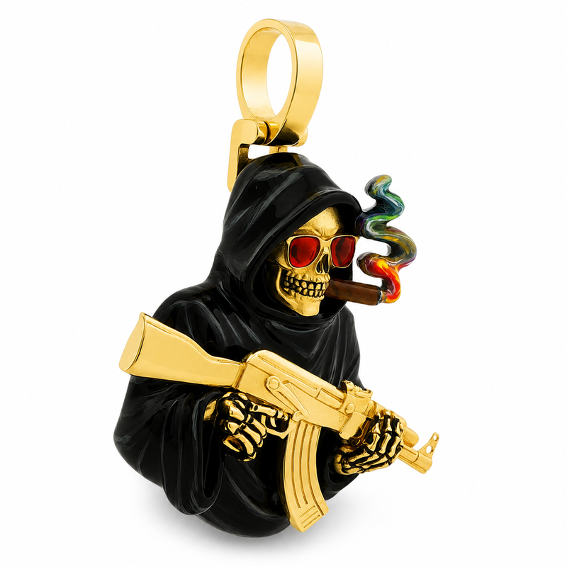 Grim Reaper AK-47 Skull Pendant 71368