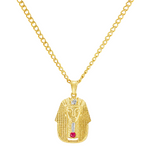 Small Pharaoh Pendant & Cuban Chain Set 56886