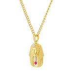 Small Pharaoh Pendant & Cuban Chain Set 56886
