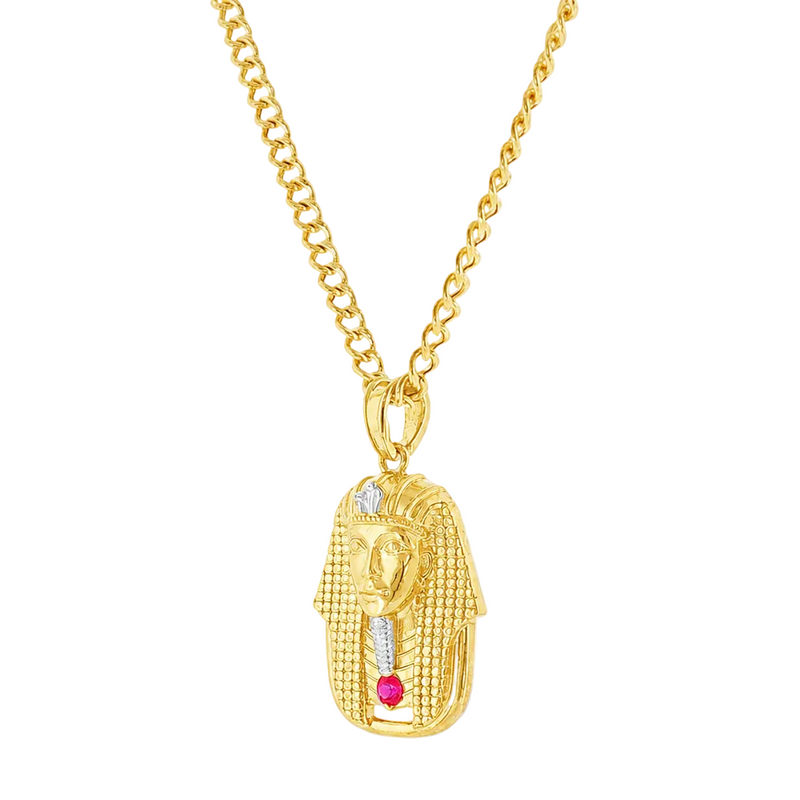 Small Pharaoh Pendant & Cuban Chain Set 56886