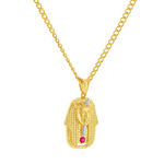 Small Pharaoh Pendant & Cuban Chain Set 56886