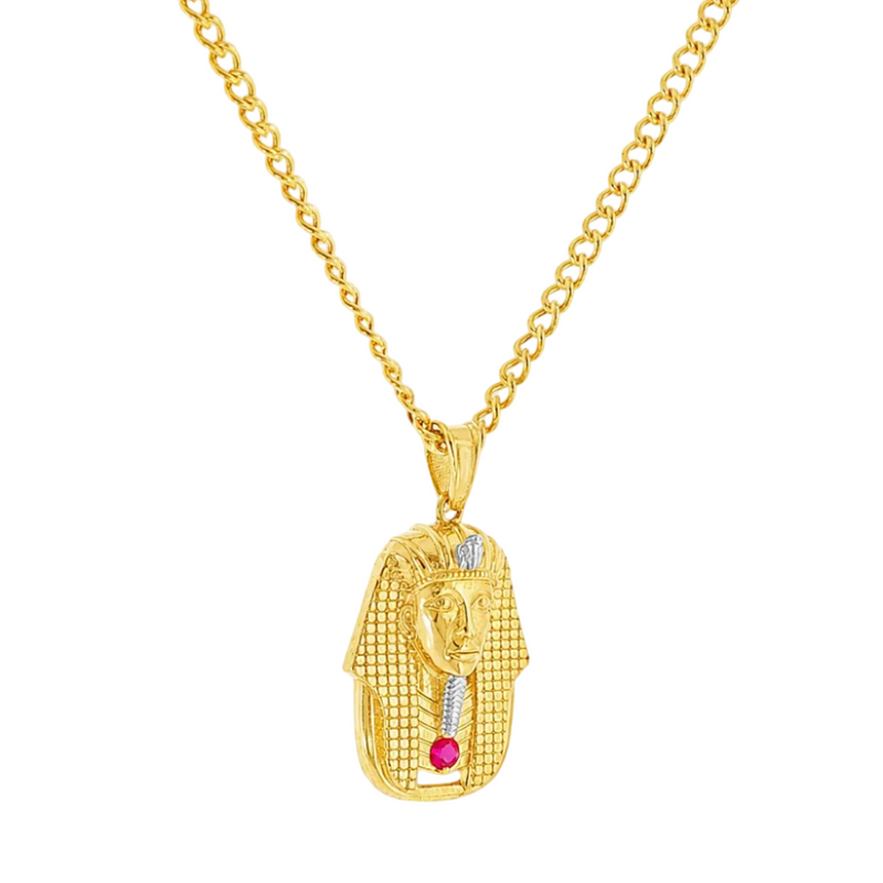 Small Pharaoh Pendant & Cuban Chain Set 56886