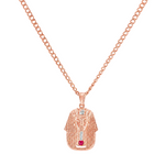 Small Pharaoh Pendant & Cuban Chain Set 56886