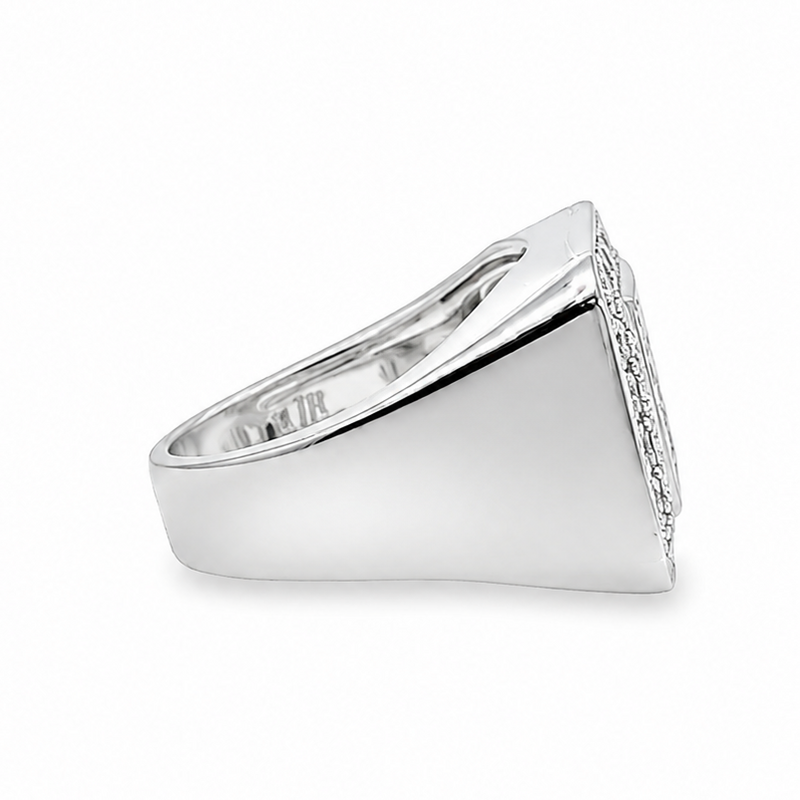 TraxNYC Heavy Silver Diamond Ring 25649