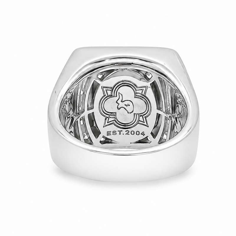 TraxNYC Heavy Silver Diamond Ring, view 6