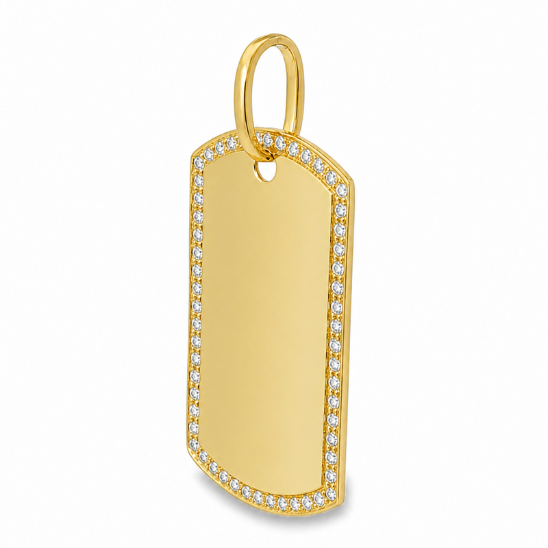Prong Diamond Dog Tag 42503