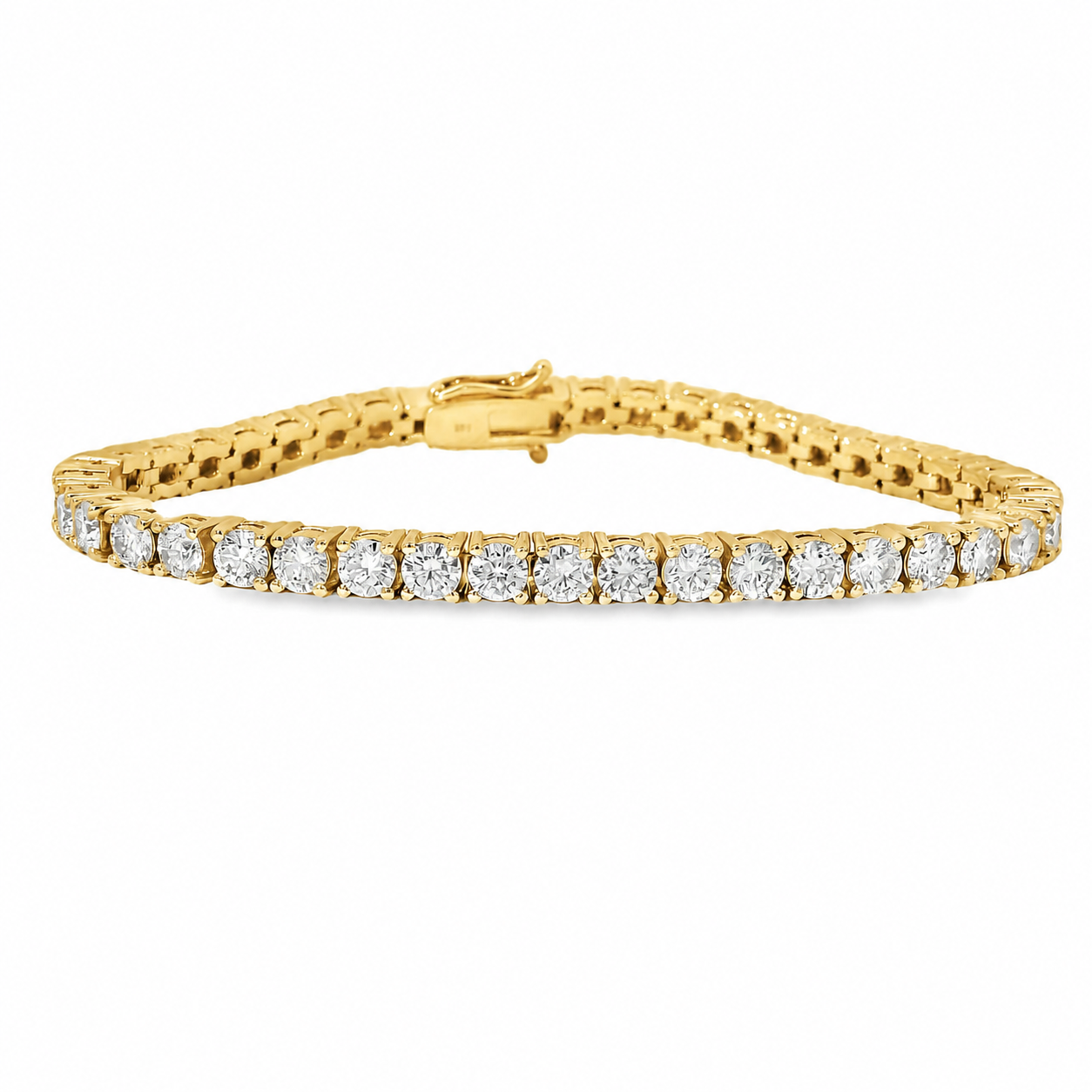 Men's 14K Gold Natural Diamond Tennis Bracelet 20pt | TraxNYC