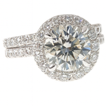 Diamond Engagement Halo Rings Set 64004