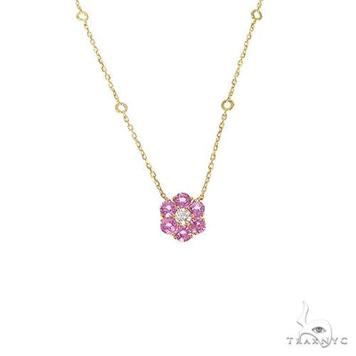 Cherry Blossom Diamond Flower Necklace 67218 - Image 1