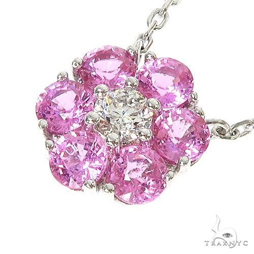 Cherry Blossom Sapphire Diamond Flower Necklace 67235 | TraxNYC Cherry Blossom Sapphire Diamond Flower Necklace 67235 | TraxNYC