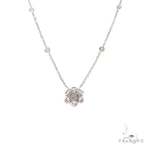 Cherry Blossom Sapphire Diamond Flower Necklace 67235 | TraxNYC