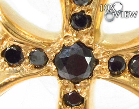 Black Diamond Cross Crucifix Pendant 29108 | TraxNYC