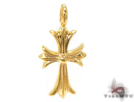 22K Gold Black Diamond Cross Crucifix Pendant, photo 4 of 8