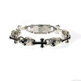 Life and Death Skull Cross Silver Bracelet 70048