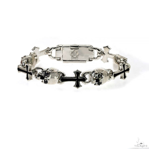 新品■STOPLIGHT Skull Gothic Cross Bracelet Stop Light Co SV 2 Skull Bracelet - Native Feather | 日本のGoro's