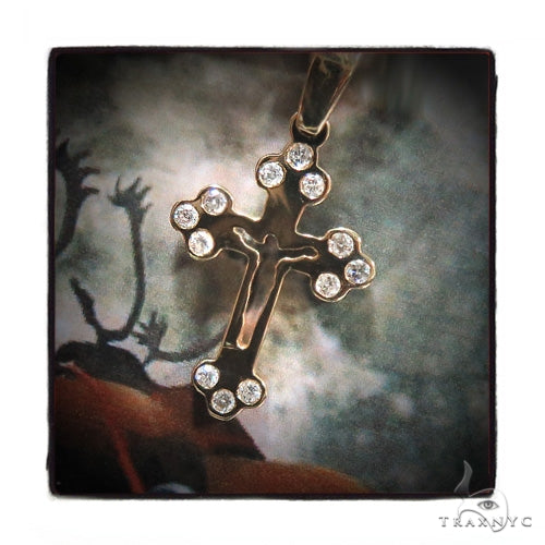 Bezel Diamond Cross Crucifix 44312 - Image 3