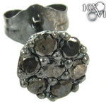 Cluster Black Diamond Stud Earrings 27877 - Image 3