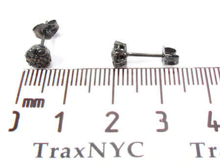 14K Gold Cluster Black Diamond Stud Earrings, photo 7 of 7