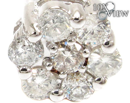14K Gold Flower Diamond Stud Earrings, photo 3 of 6