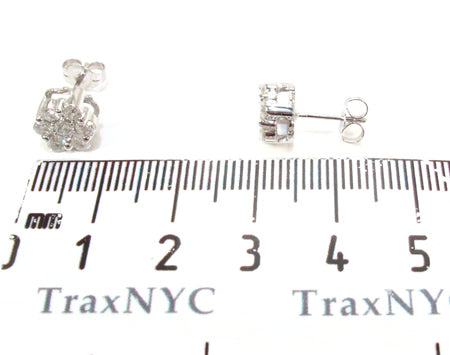 14K Gold Flower Diamond Stud Earrings, photo 6 of 6