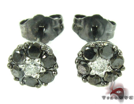 Cluster Two Color Diamond Stud Earrings 27878 - Image 1