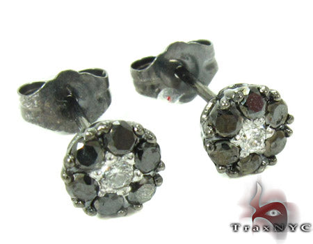 Cluster Two Color Diamond Stud Earrings 27878 - Image 2