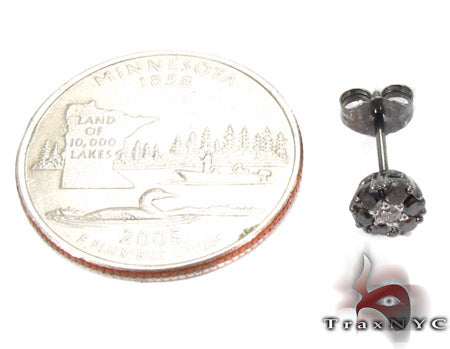 Cluster Two Color Diamond Stud Earrings 27878 - Image 4