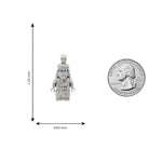 925 silver mini block Jesus pendant with blue diamond eyes on anchor chain necklace.