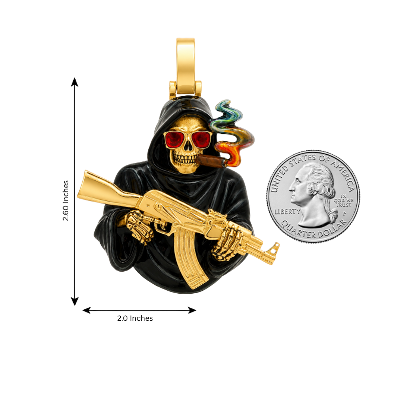 Grim Reaper AK-47 Skull Pendant 71368