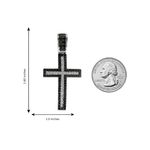 Black and White Diamond Cross Crucifix 26331