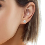 Diamond Pillow Stud Earrings 25603