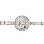 22-inch yellow gold tennis chain with round-cut 80 pointer diamonds.