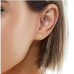 18K Gold Round Diamond Earrings 66804
