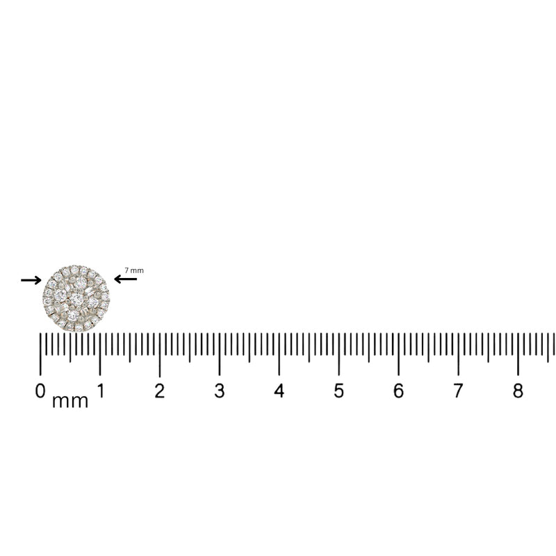 18K Gold Round Diamond Earrings 66804