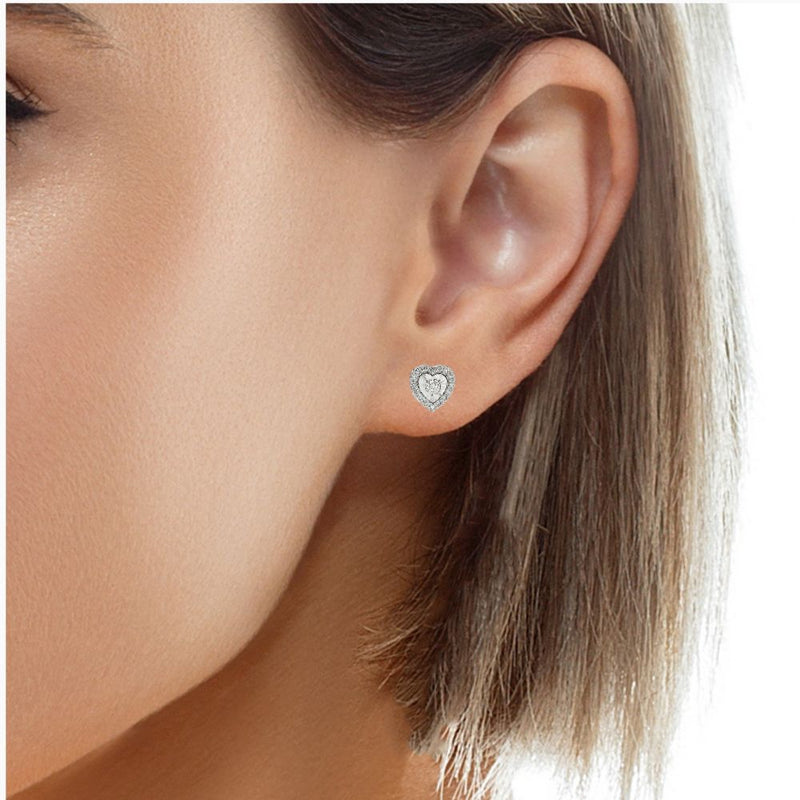 14K Gold Heart Shape Stud Earrings 64532