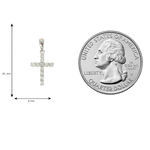 White gold cross pendant with small round diamonds in a classic design.