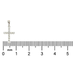 White gold cross pendant with small round diamonds in a classic design.