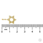 Yellow gold Star of David pendant necklace adorned with small diamonds on a delicate chain.