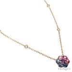 Cotton Candy Sapphire Diamond Flower Necklace 67409 - Image 2