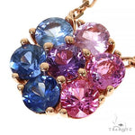 Cotton Candy Sapphire Diamond Flower Necklace 67409 - Image 3