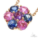 Cotton Candy Sapphire Flower Necklace 67216 - Image 3