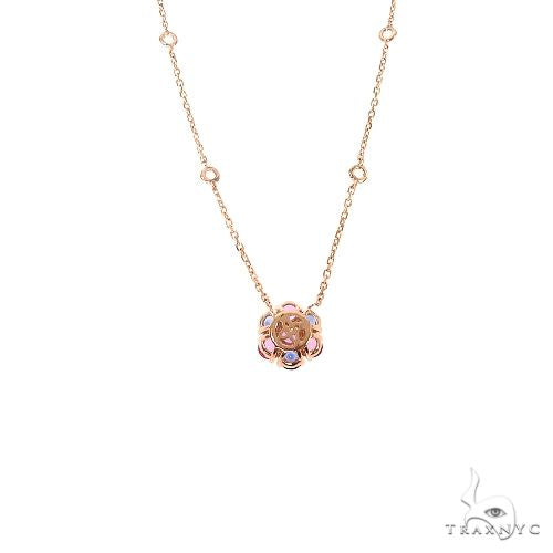 14K Gold Cotton Candy Sapphire Flower Necklace, photo 4 of 6