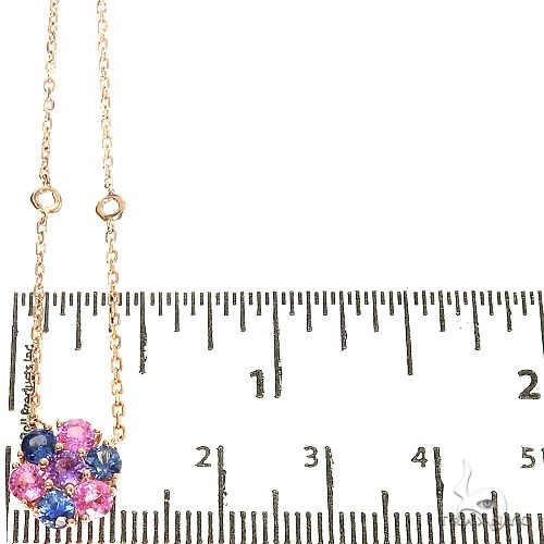 14K Gold Cotton Candy Sapphire Flower Necklace, photo 5 of 6