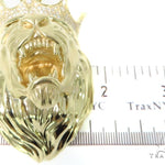 Large Crown Lion Head Diamond Pendant 49161 - Image 7