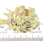 Large Crown Lion Head Diamond Pendant 49161 - Image 8